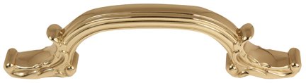 Solid Brass 4" Centers Handle in Polished Brass