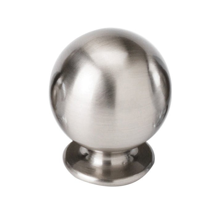 Solid Brass 1 1/8" Spherical Knob in Satin Nickel