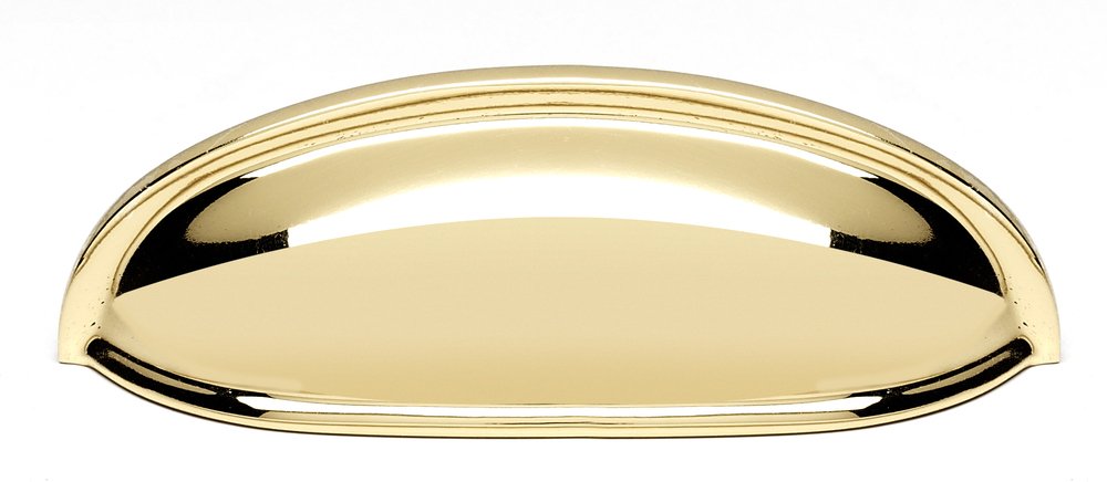 Solid Brass 3" Centers Cup Pull in Polished Brass