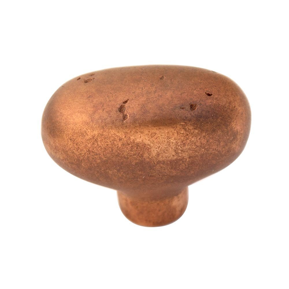 Solid Bronze 1 7/8" x 1" Oval Knob in Rust Bronze