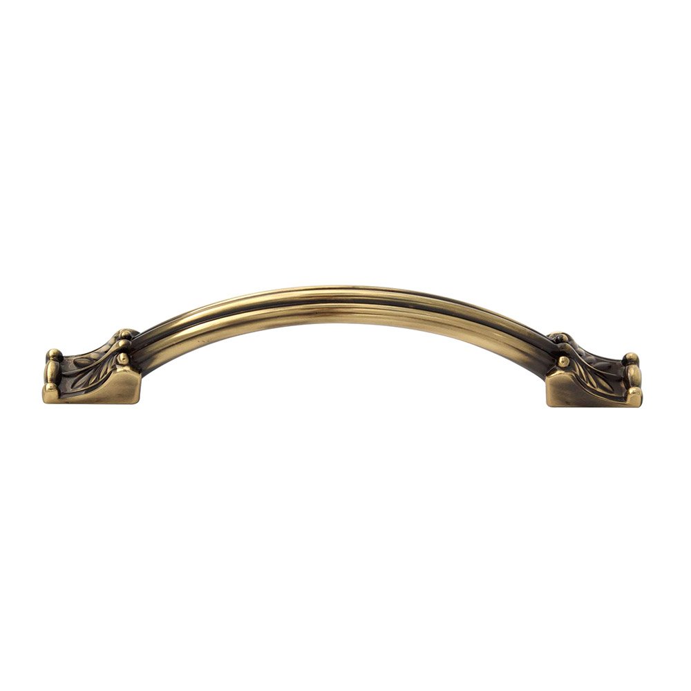 Solid Brass 4" Centers Pull in Polished Antique