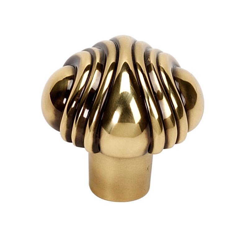 Solid Brass 1 1/4" Knob in Polished Antique