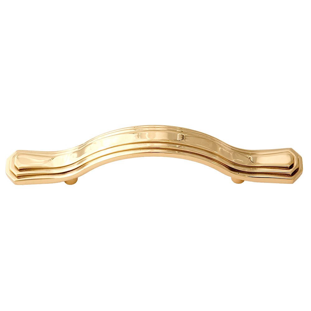 Solid Brass 3" Centers Pull in Unlacquered Brass