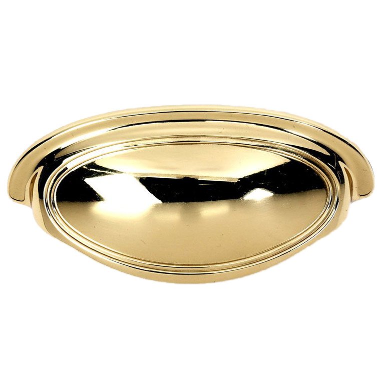 Solid Brass 3" Centers Cup Pull in Polished Brass