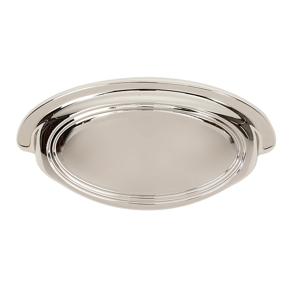 Solid Brass 3" Centers Cup Pull in Polished Nickel