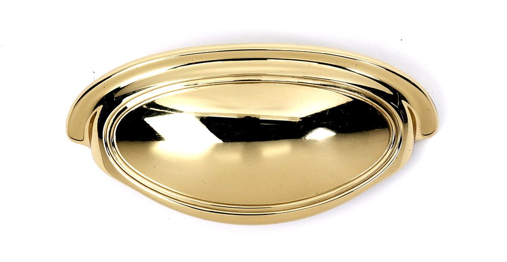 Solid Brass 3 1/2" Centers Cup Pull in Polished Brass