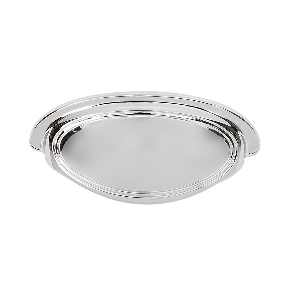 Solid Brass 3 1/2" Centers Cup Pull in Polished Chrome