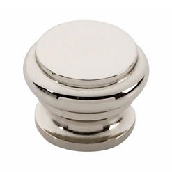 Solid Brass 3/8" Knob in Polished Nickel