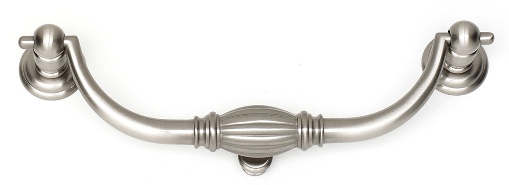 Solid Brass 6" Centers Bail Pull in Satin Nickel