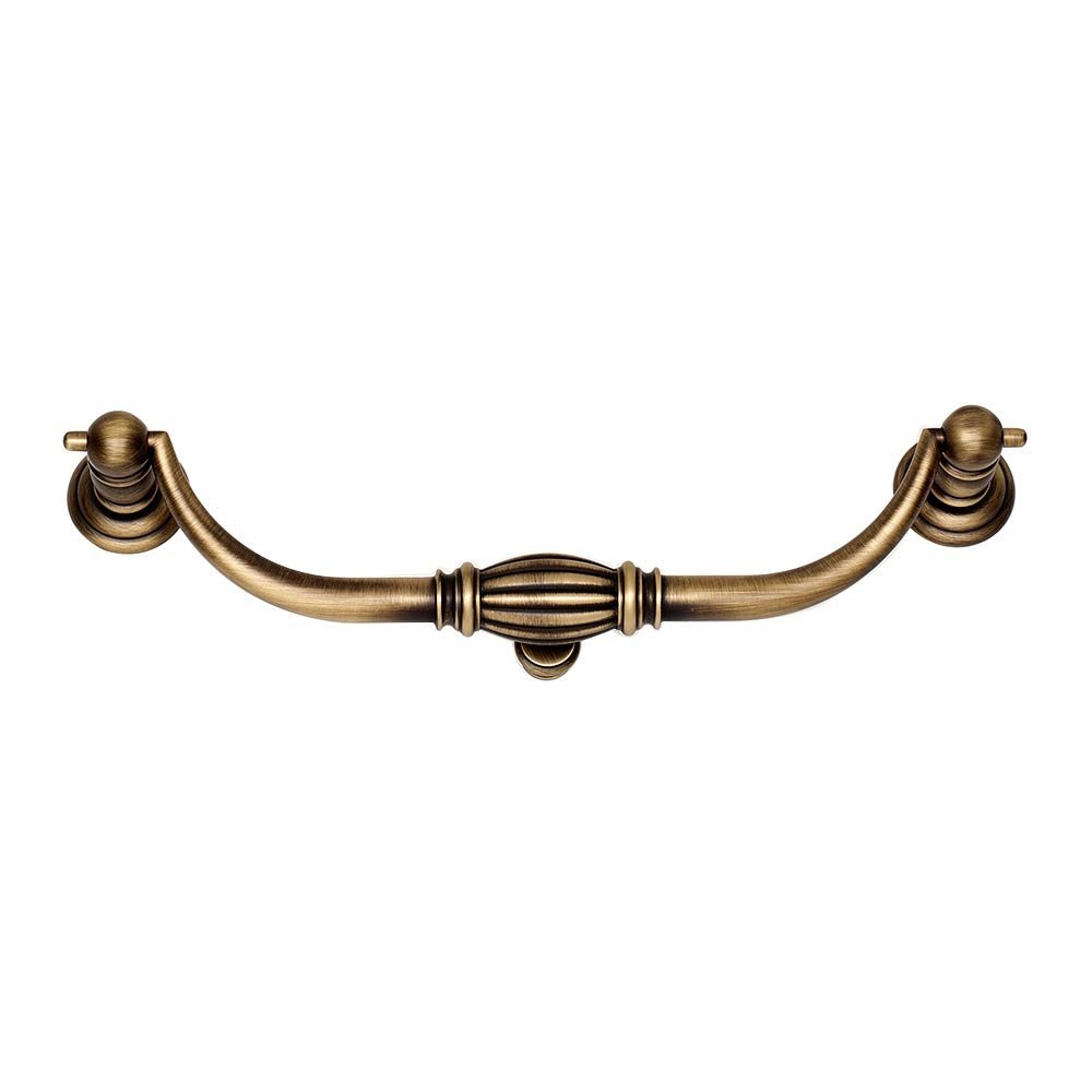 Solid Brass 8" Centers Bail Pull in Antique English Matte