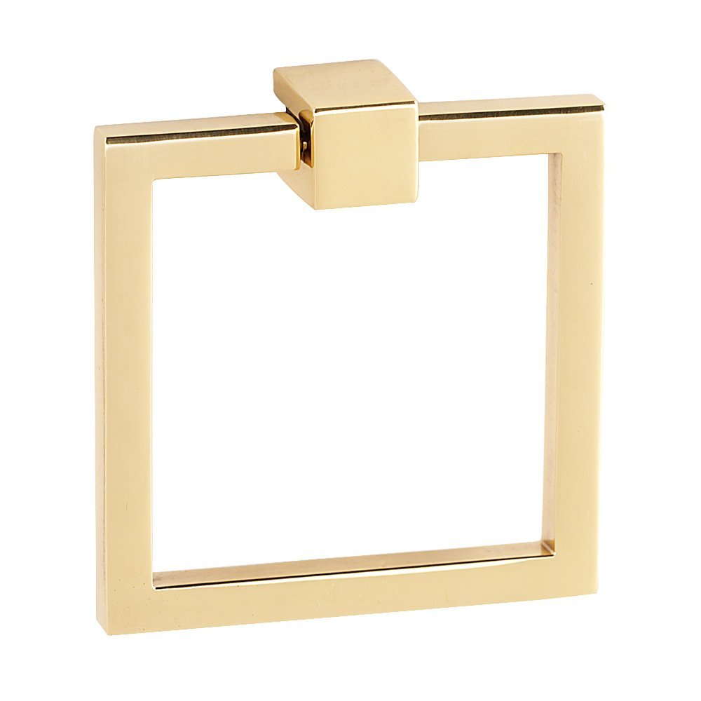 2 1/2" Square Ring with Small Square Mount in Polished Brass