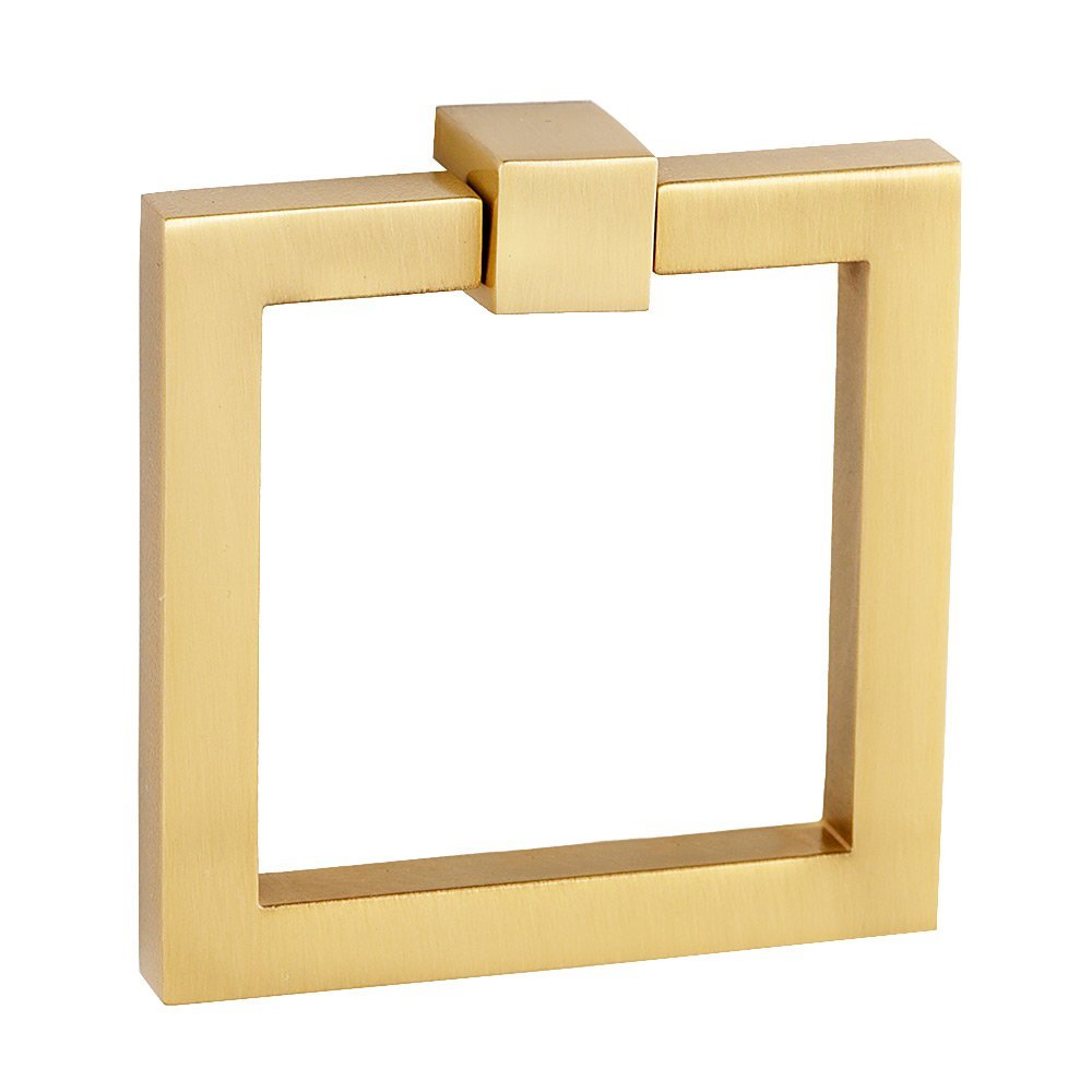 3" Square Ring with Large Square Mount in Satin Brass