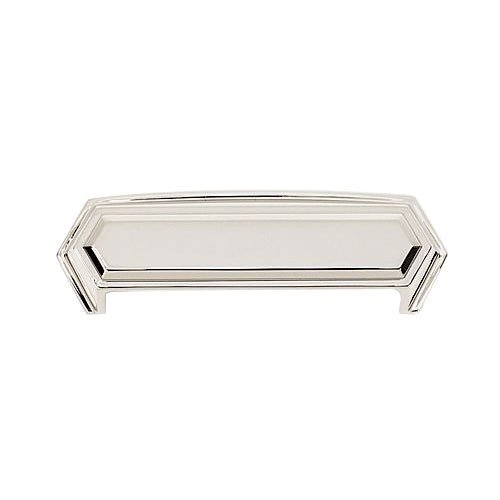 Solid Brass 4" Centers Cup Pull in Polished Nickel