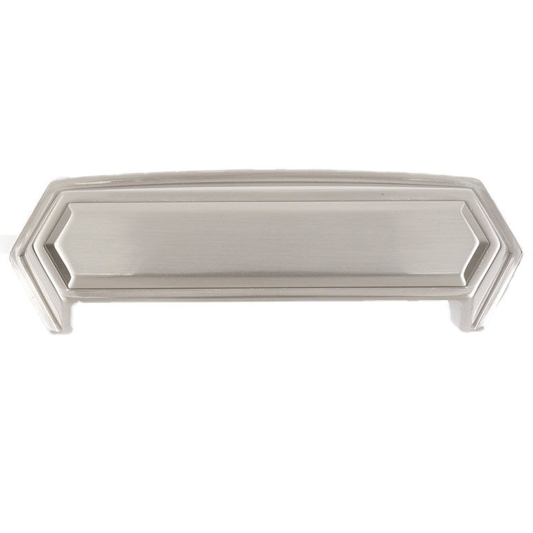 Solid Brass 4" Centers Cup Pull in Satin Nickel