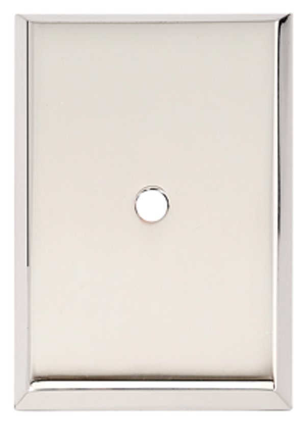 1 1/4" Rectangle Knob Backplate in Polished Nickel