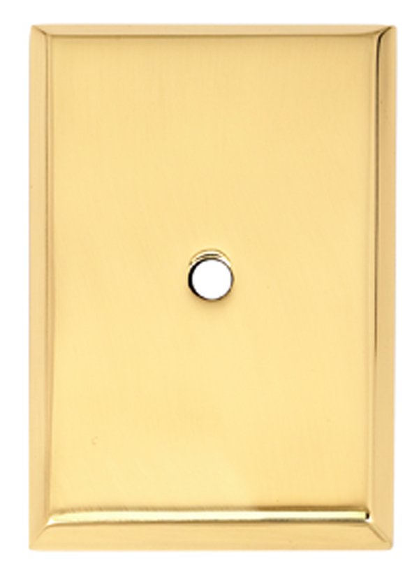 1 1/2" Rectangle Knob Backplate in Polished Brass
