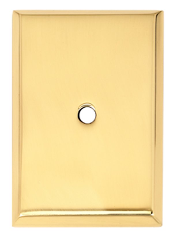 1 3/4" Rectangle Knob Backplate in Polished Brass