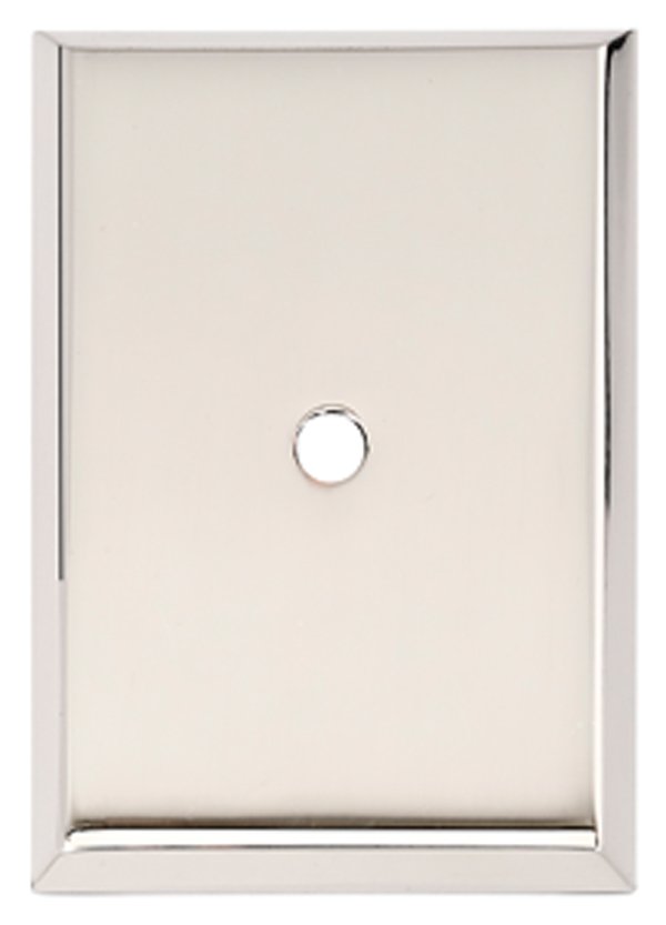 1 3/4" Rectangle Knob Backplate in Polished Nickel