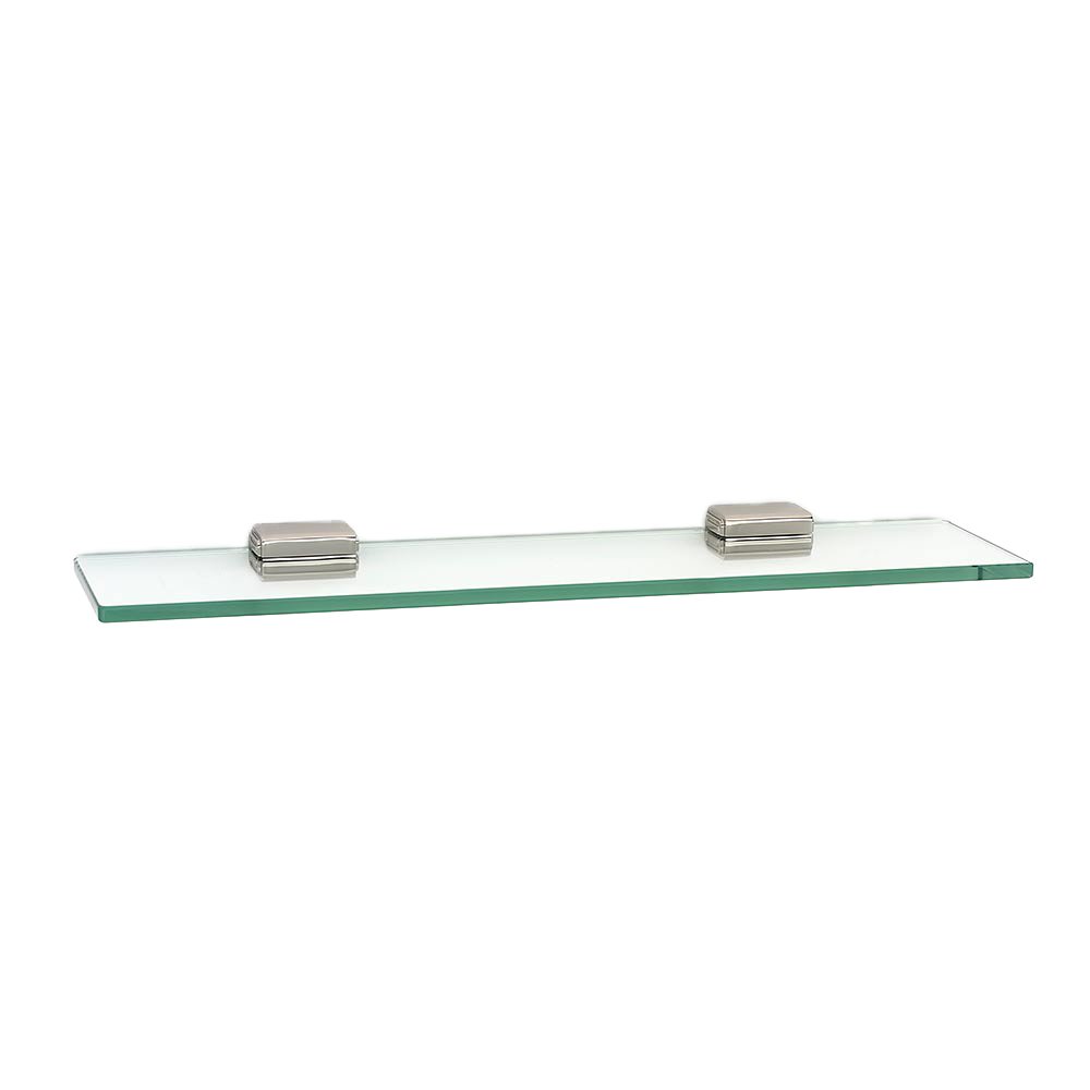 18" Glass Shelf With Brackets in Polished Nickel