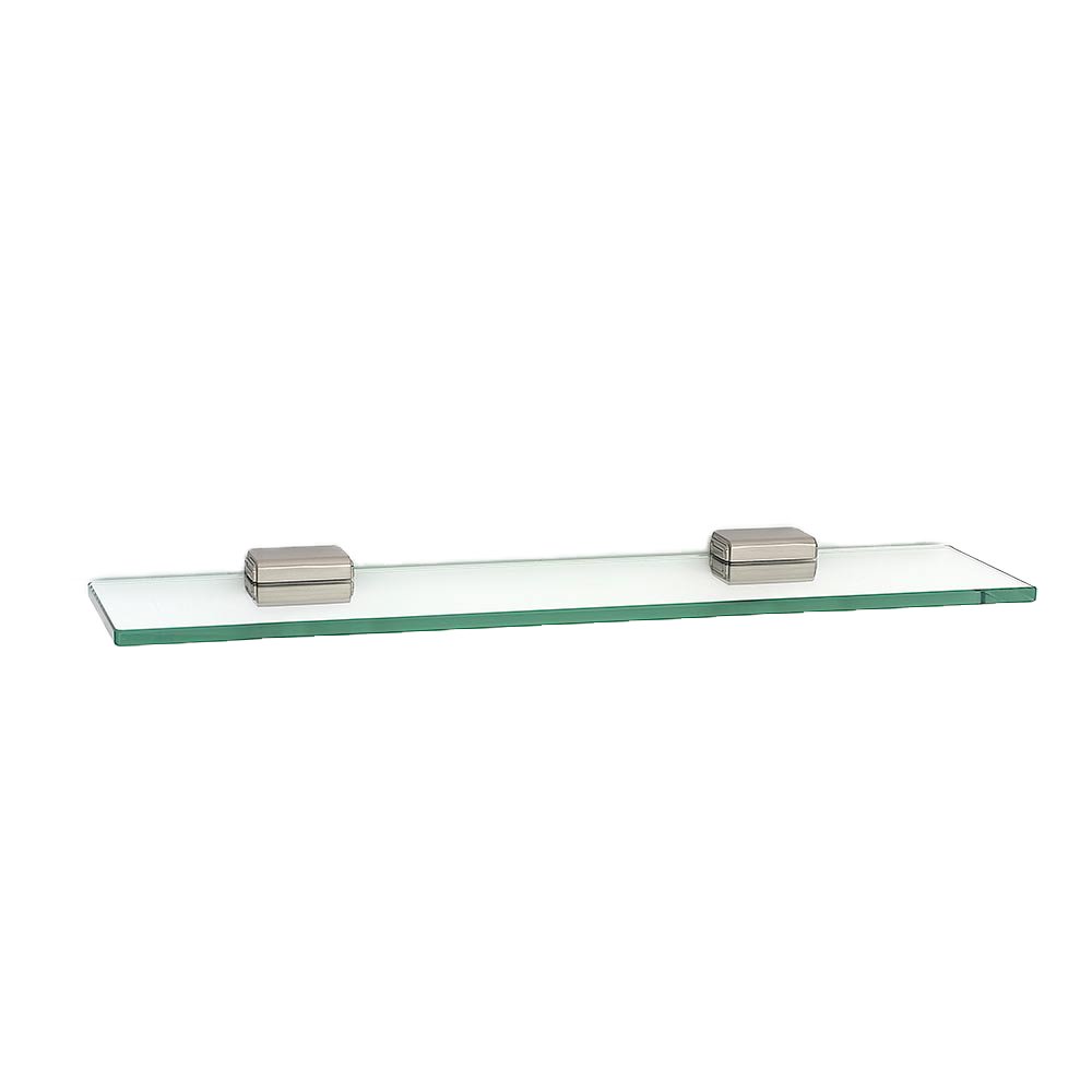 18" Glass Shelf With Brackets in Satin Nickel