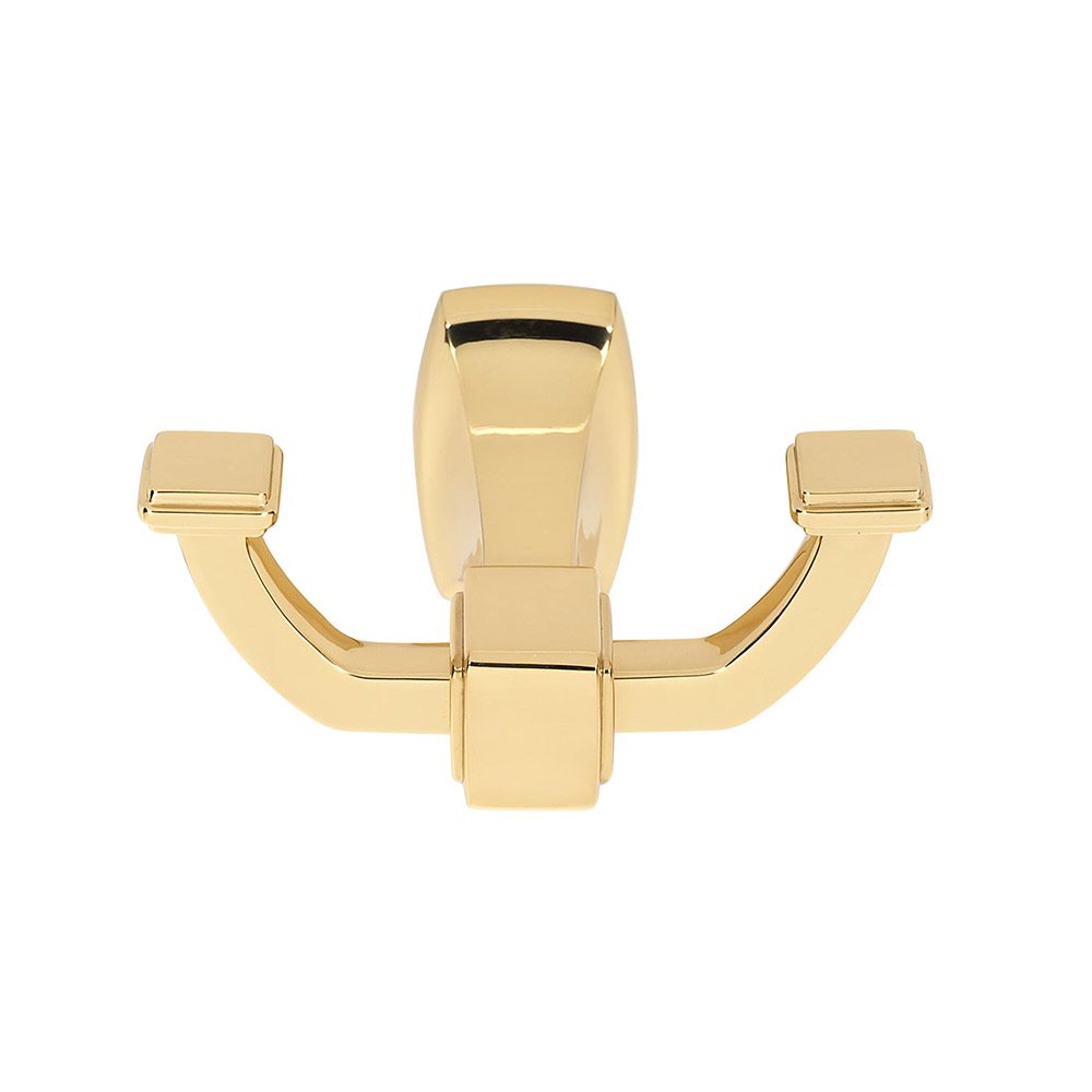 Double Robe Hook in Polished Brass