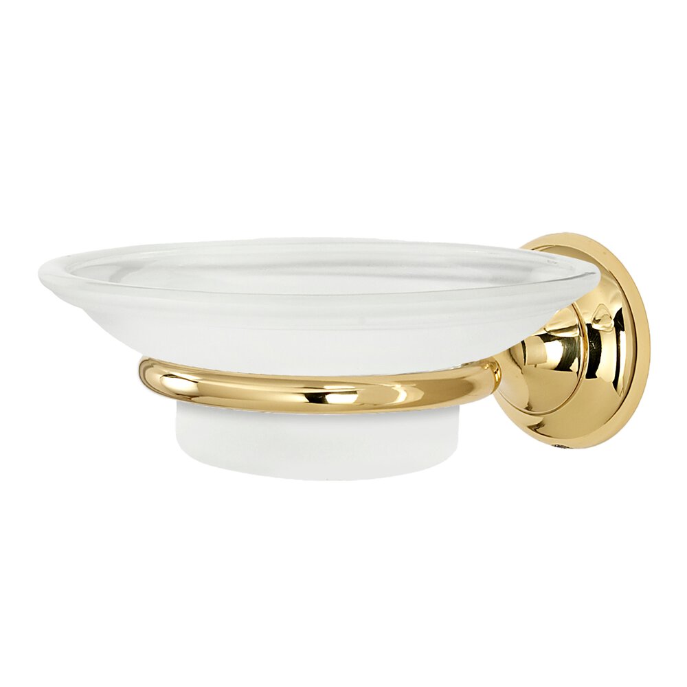 Soap Holder With Dish in Unlacquered Brass