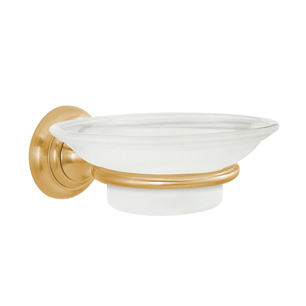 Soap Holder With Dish in Satin Brass