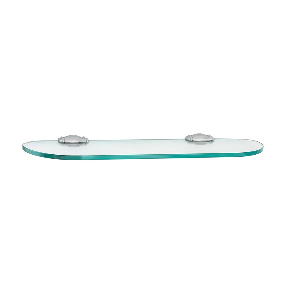 18" Glass Shelf With Brackets in Polished Chrome