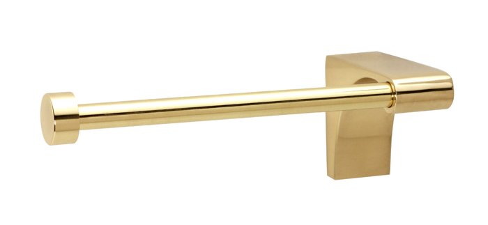 Right Handed Single Post Tissue/Towel Holder in Unlacquered Brass