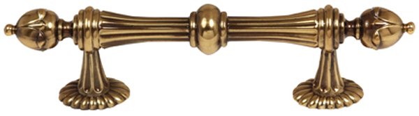 Solid Brass 4" Centers Handle in Polished Antique