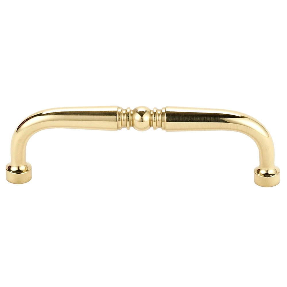 Solid Brass 3 1/2" Centers Pull in Unlacquered Brass