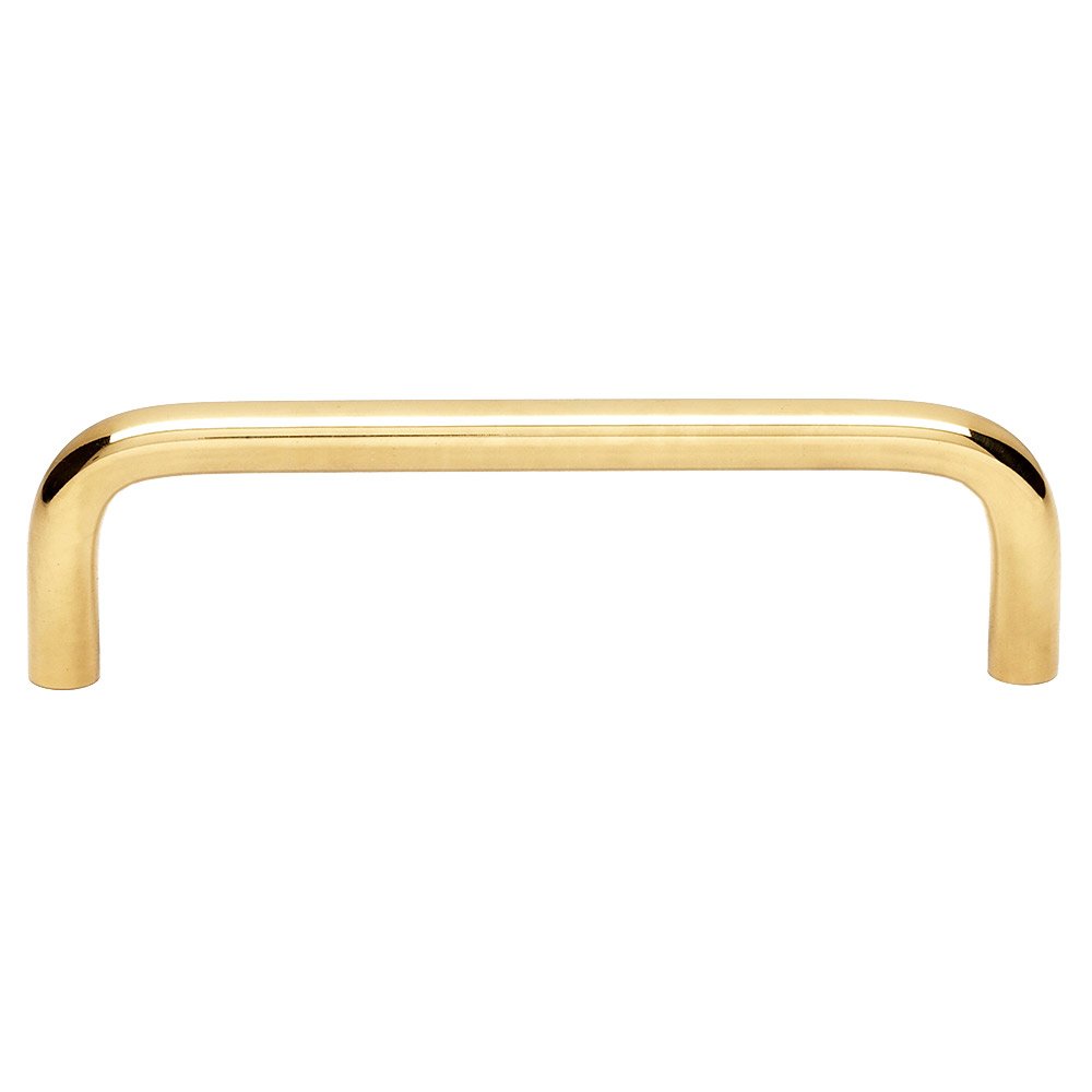 Solid Brass 4" Centers Pull in Unlacquered Brass