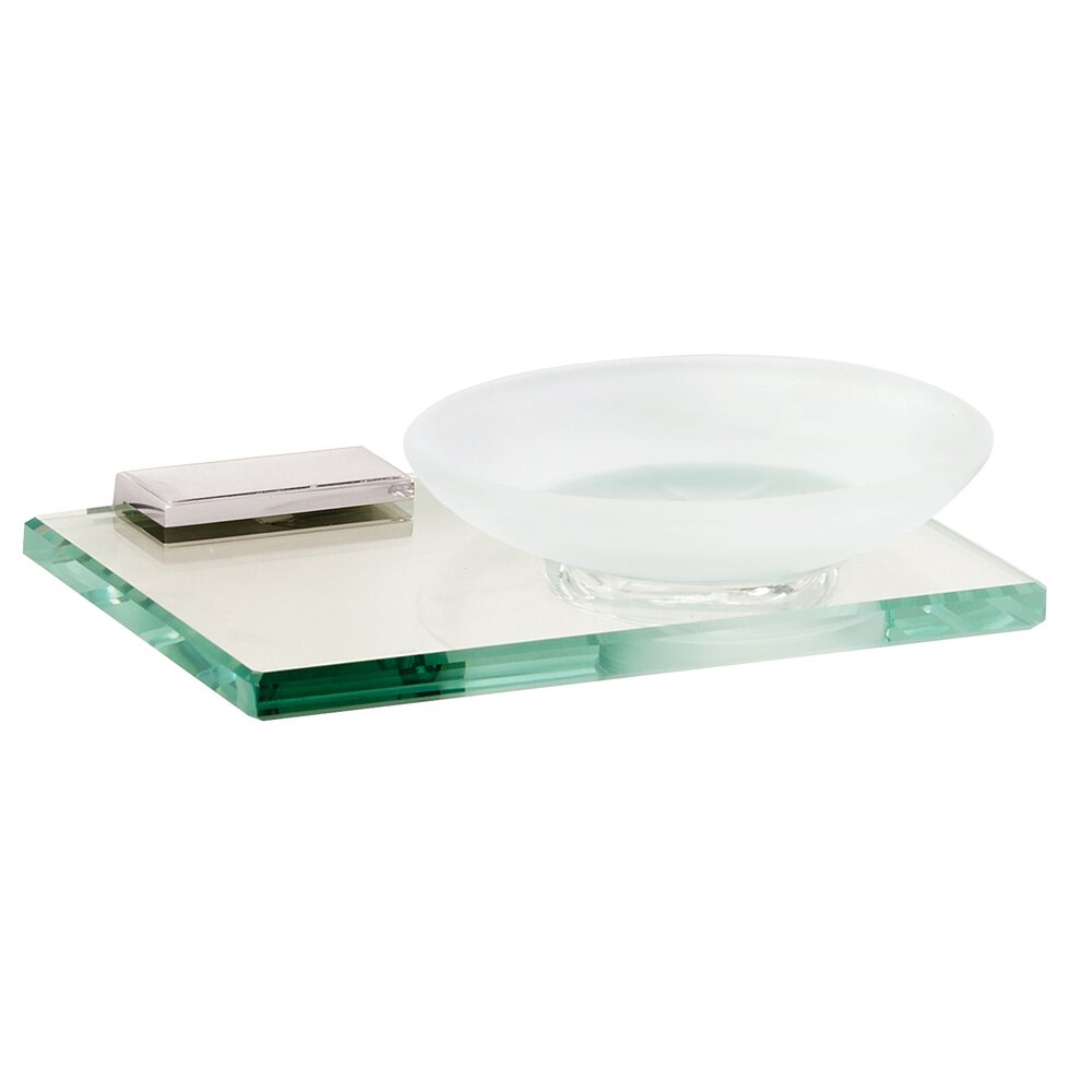 Soap Holder with Glass Dish in Polished Chrome