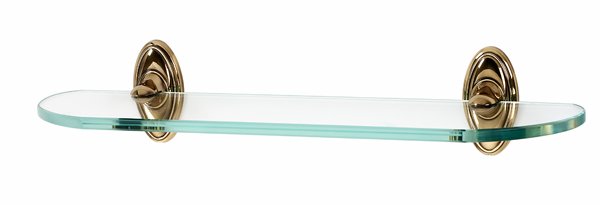 18" Glass Shelf with Brackets in Polished Antique