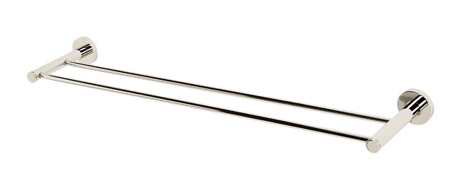 Solid Brass 24" Double Towel Bar in Polished Nickel