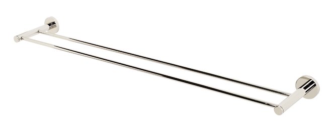 Solid Brass 30" Double Towel Bar in Polished Nickel