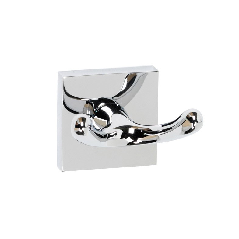 Solid Brass Double Robe Hook in Polished Chrome