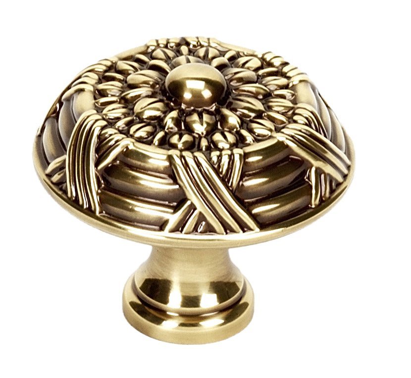Solid Brass 1 1/2" Knob in Polished Antique