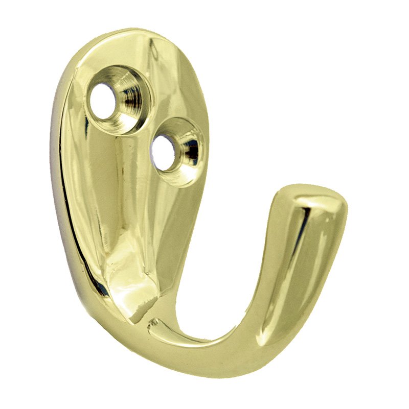 1" x 1 5/8" Single Hook in Unlacquered Brass