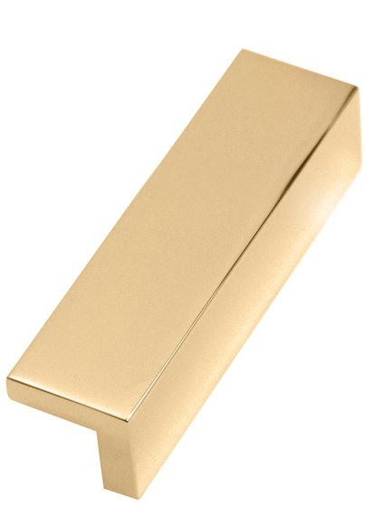 Solid Brass 4" Centers Tab Pull in Polished Brass