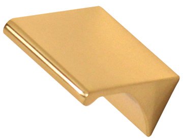 Solid Brass 3/4" Centers Tab Pull in Unlacquered Brass