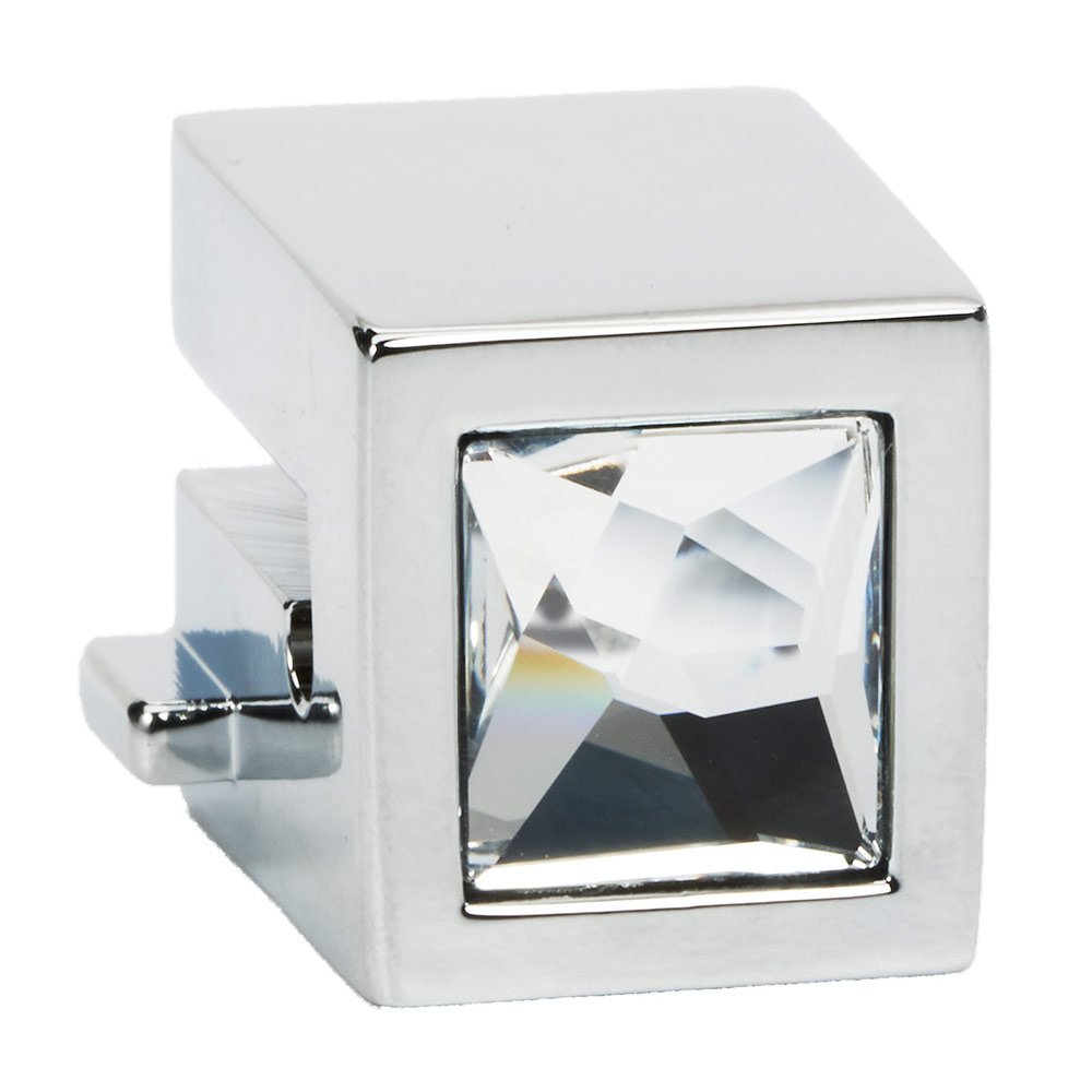 Crystal Small Square Round Mount for Rings 1 1/2", 2", 2 1/2" in Polished Chrome