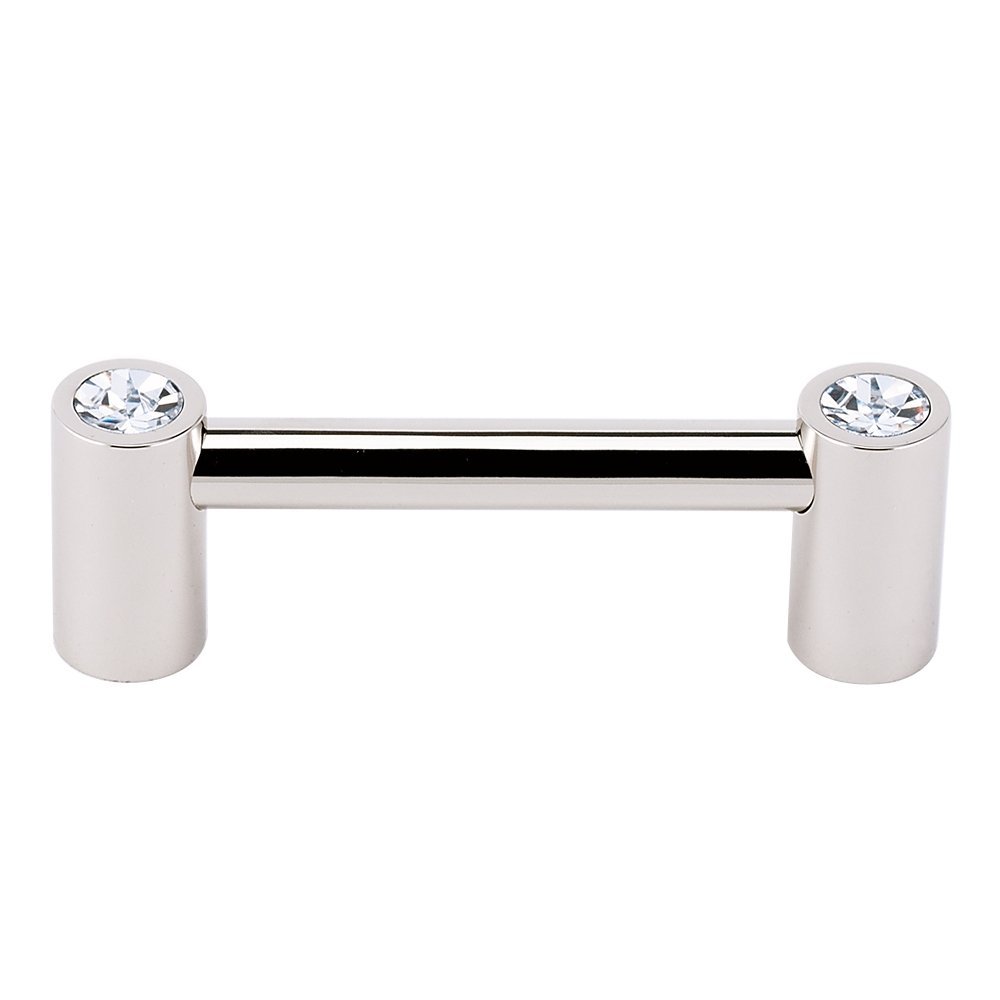 Solid Brass Swarovski Crystal 3" Centers Pull in Polished Nickel