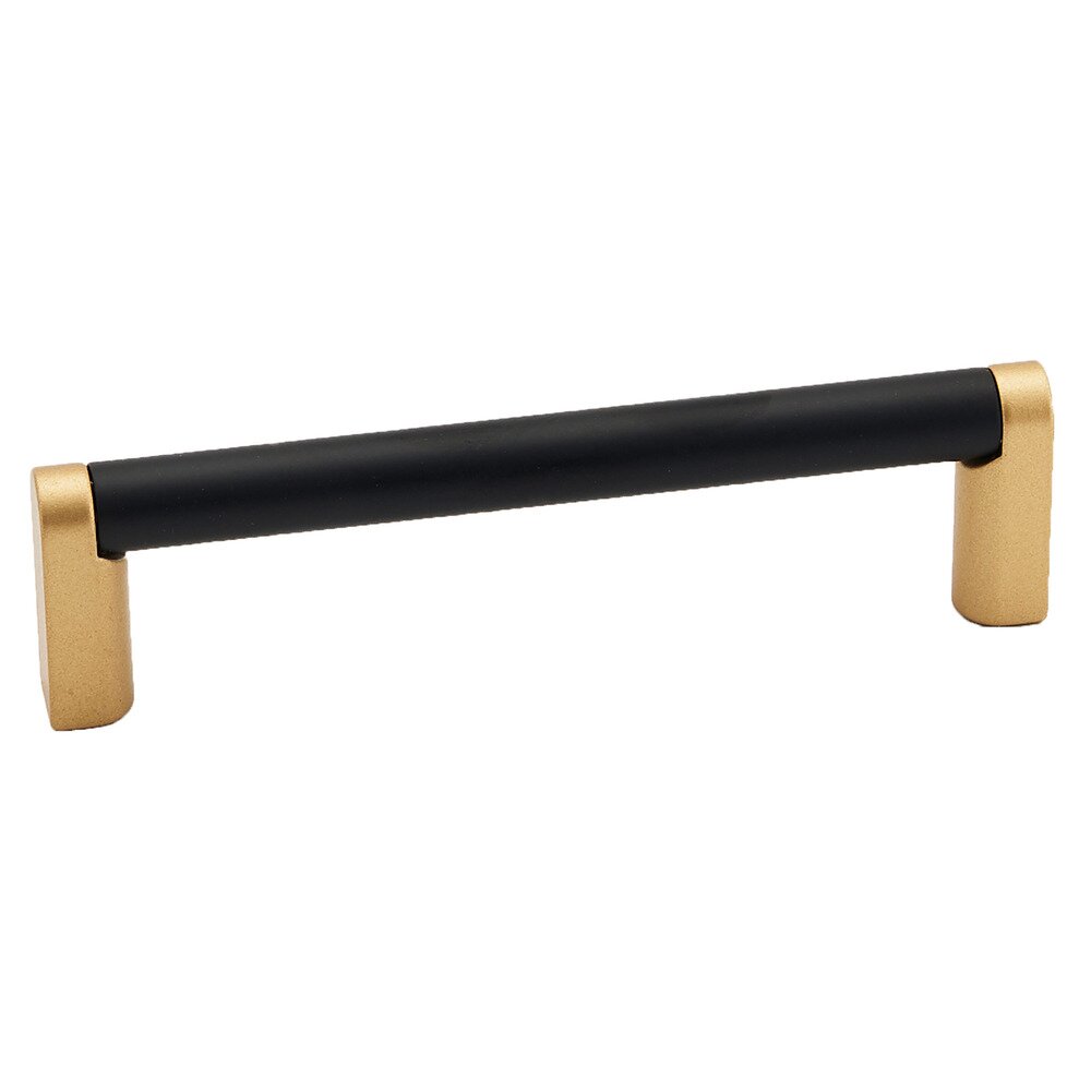 3 1/2" Centers Pull Smooth Bar in Champagne/Matte Black 