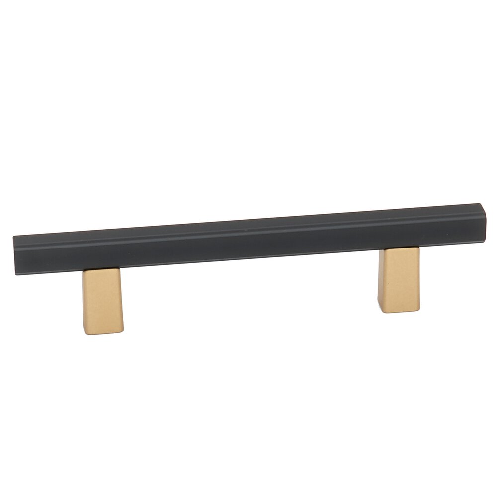 3-1/2" Centers Smooth Bar Pull In Champagne/Matte Black