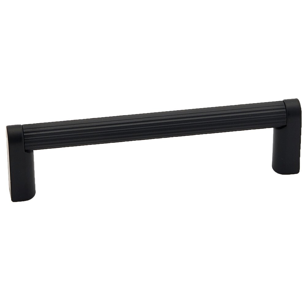 3" Centers Pull Ribbed Bar in Matte Black 