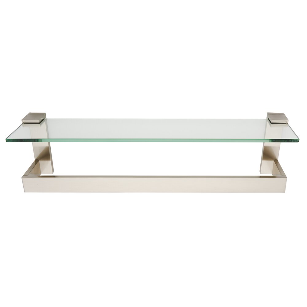 24" Glass Shelf With Towel Bar In Satin Nickel
