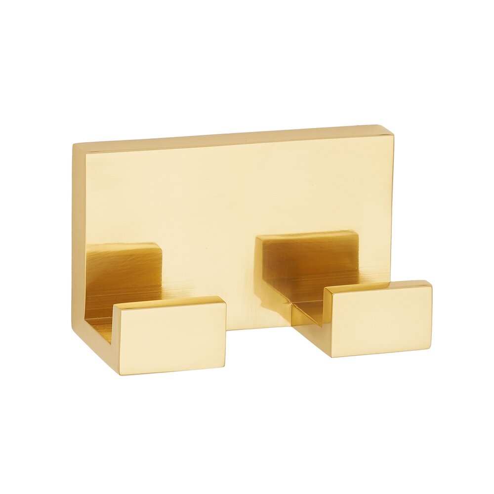 Double Robe Hook In Polished Brass