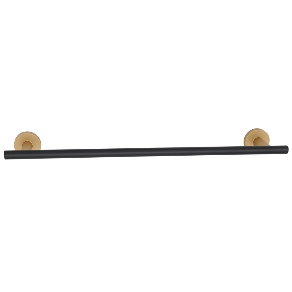 18" Towel Holder With Smooth Bar in Champagne And Matte Black