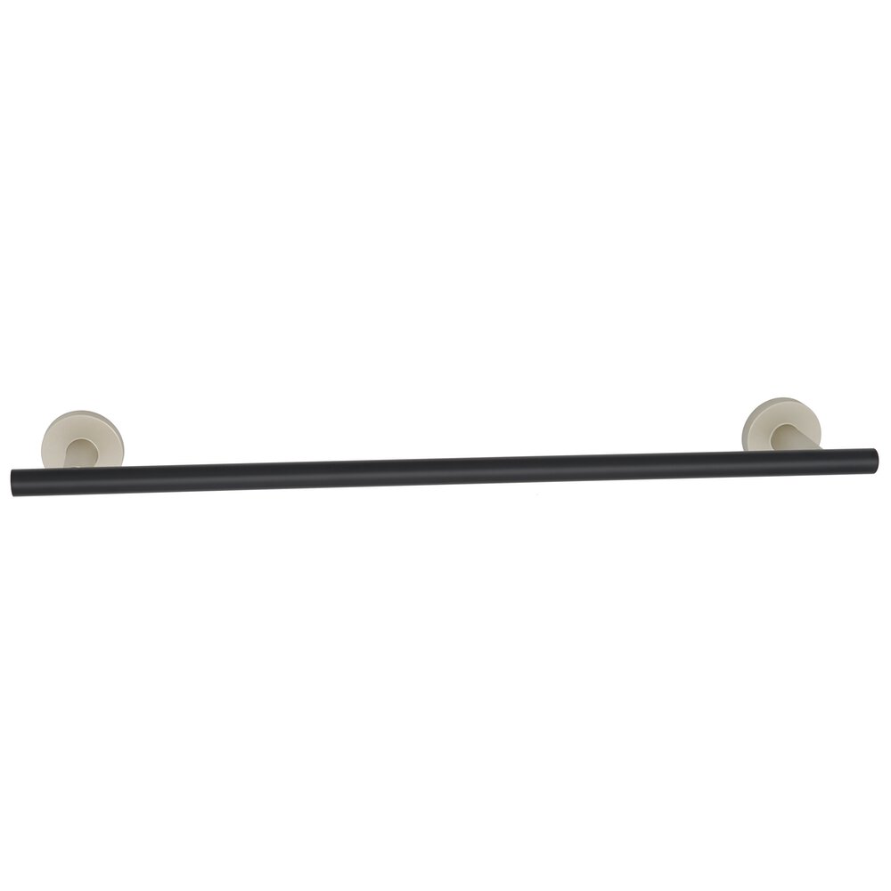 18" Towel Holder With Smooth Bar in Matte Nickel And Matte Black